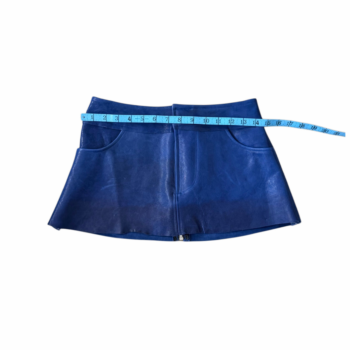 Hologram City Leather Skirt (Blue)