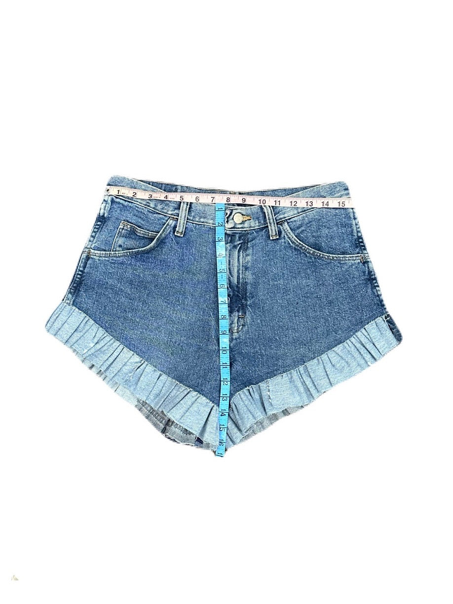 Denim Ruffle Shorts