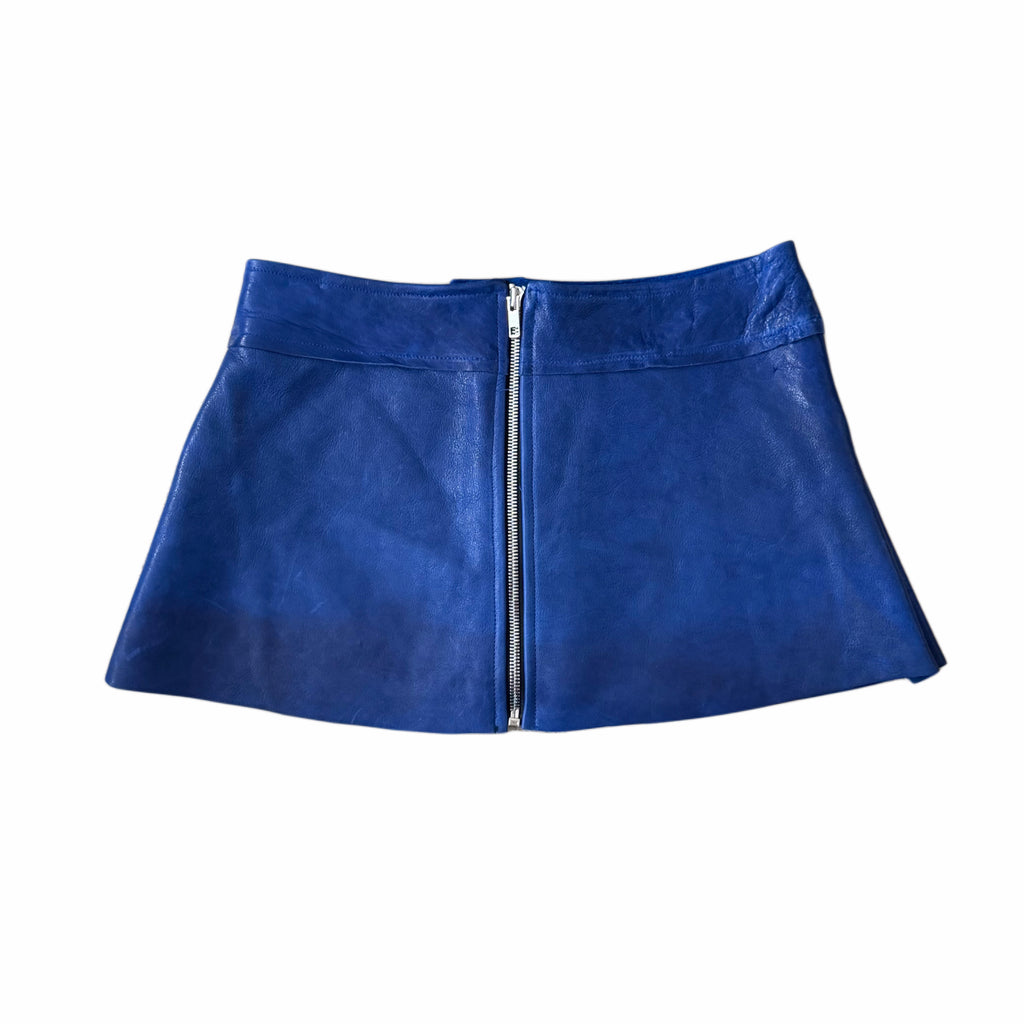 Hologram City Leather Skirt (Blue)