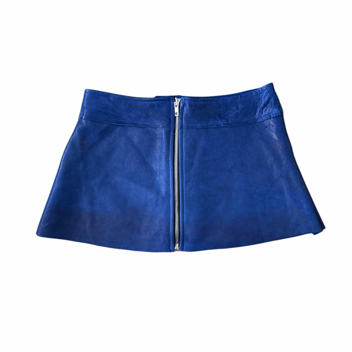 Hologram City Leather Skirt (Blue)