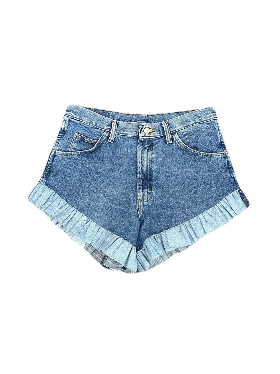 Denim Ruffle Shorts