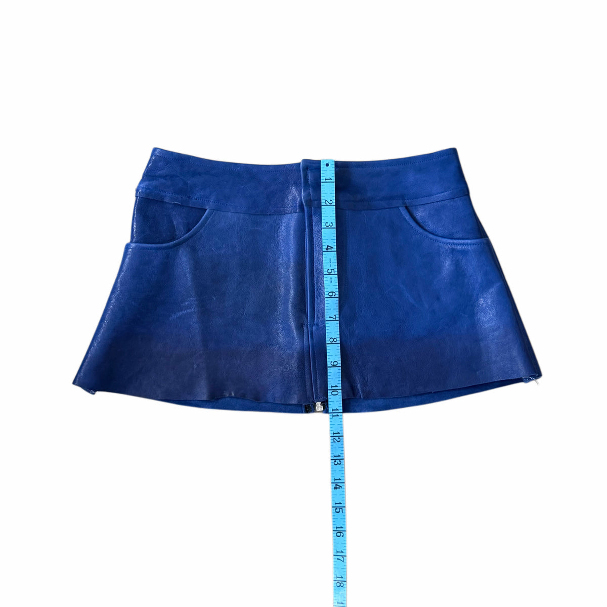 Hologram City Leather Skirt (Blue)