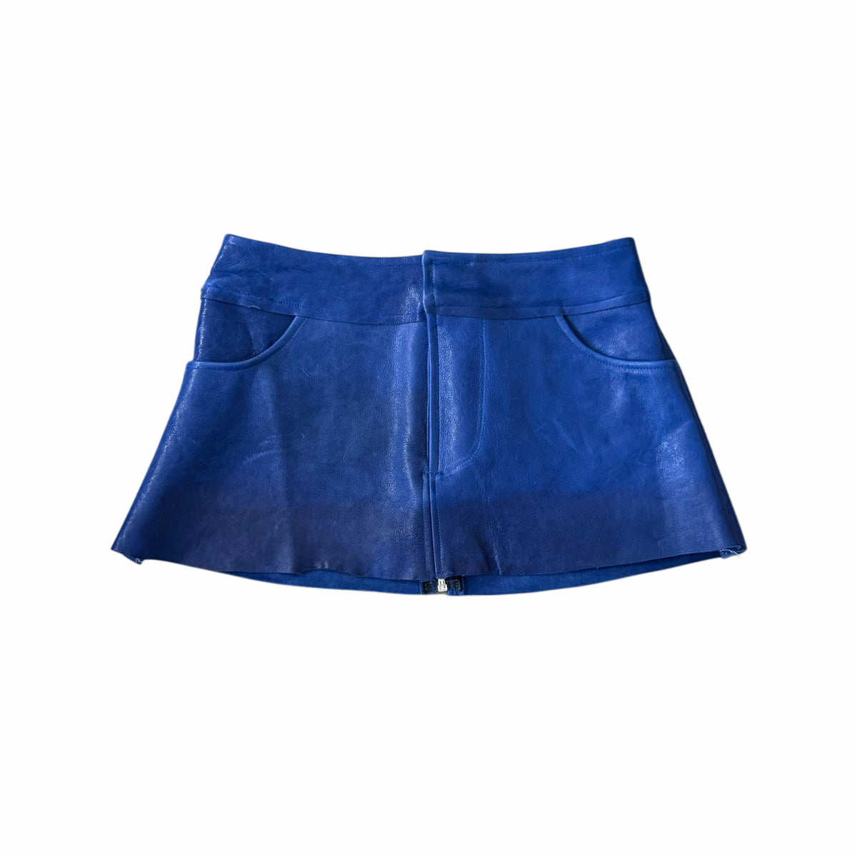Hologram City Leather Skirt (Blue)