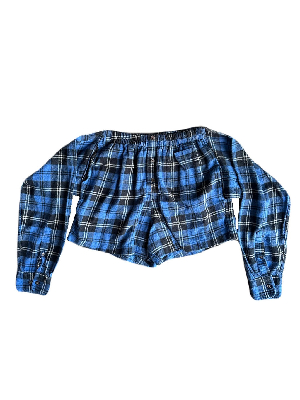Flannel Shorts - Blue