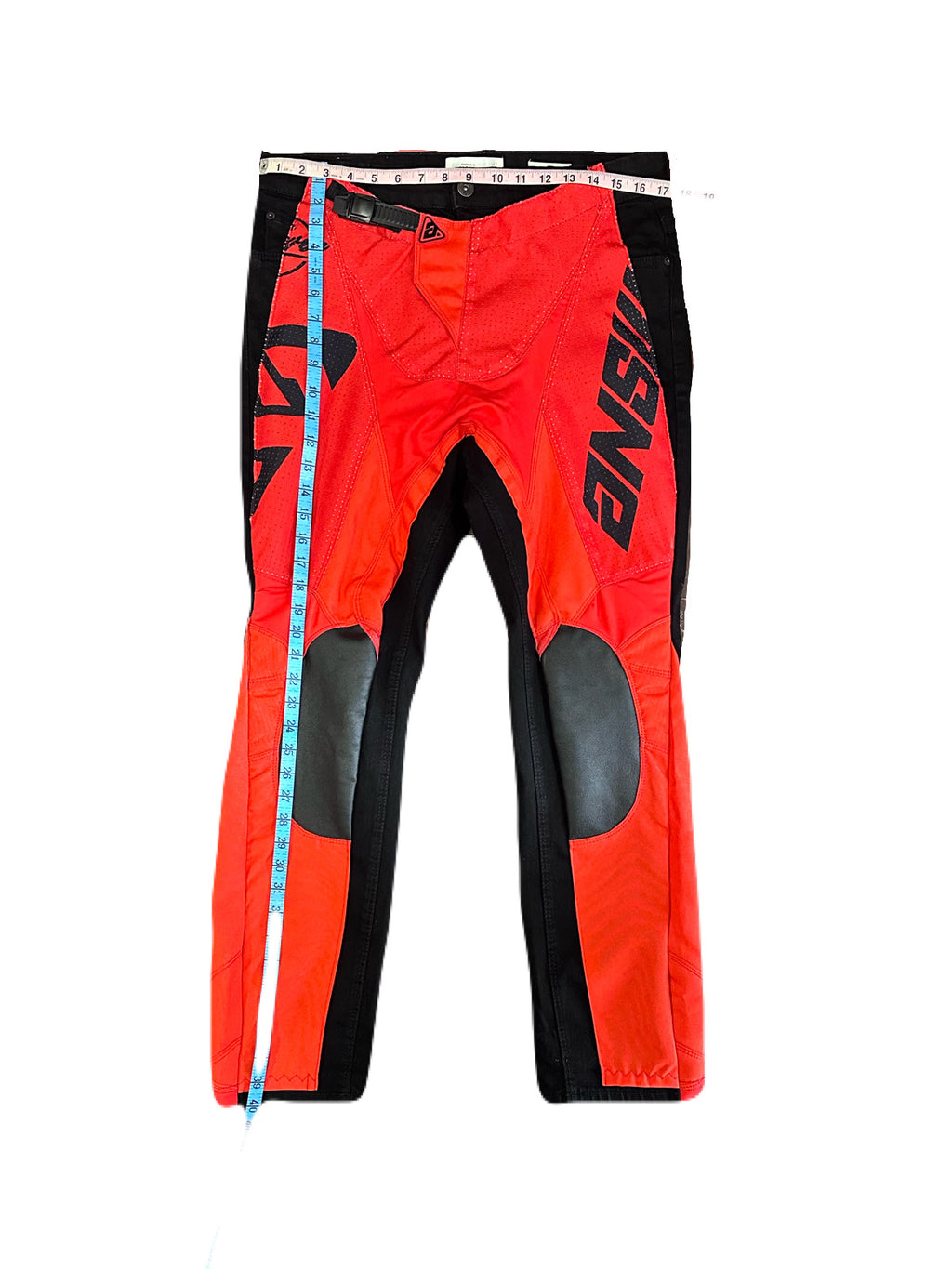 Moto Denim Pants- Red