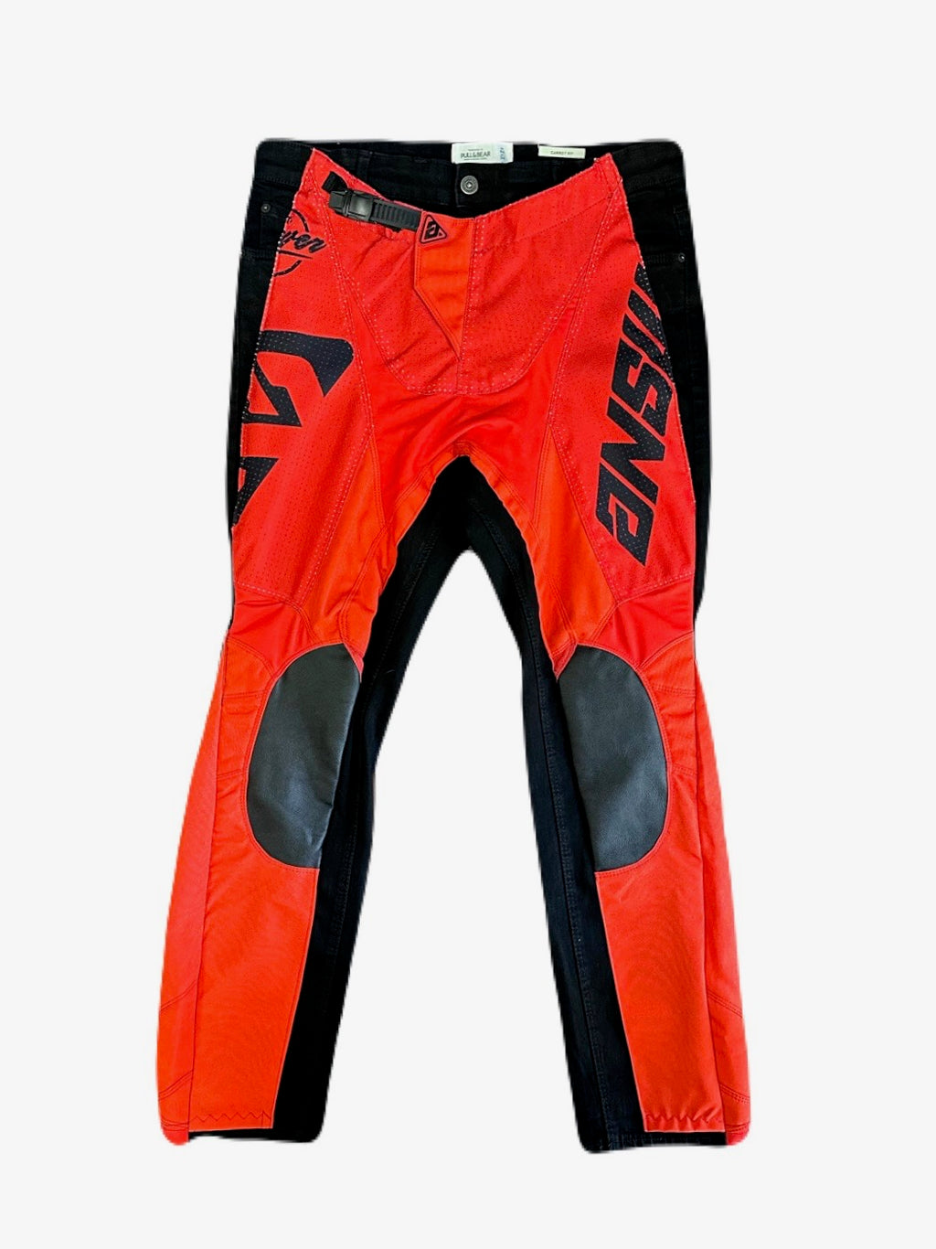 Moto Denim Pants- Red