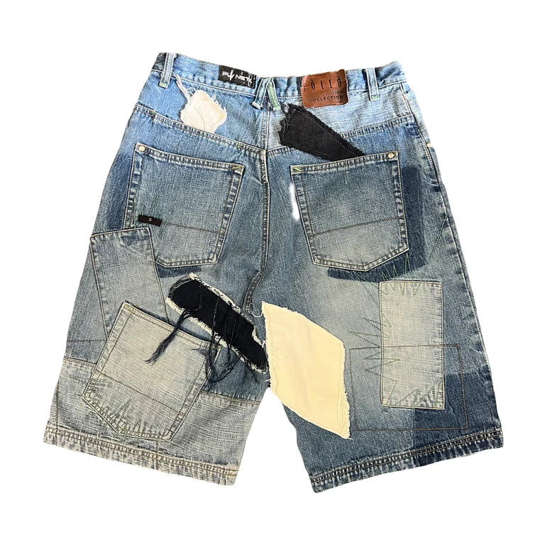 Denim on Denim Patch Shorts