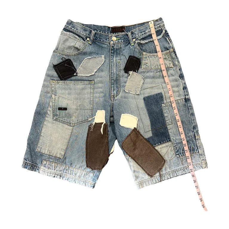 Denim on Denim Patch Shorts