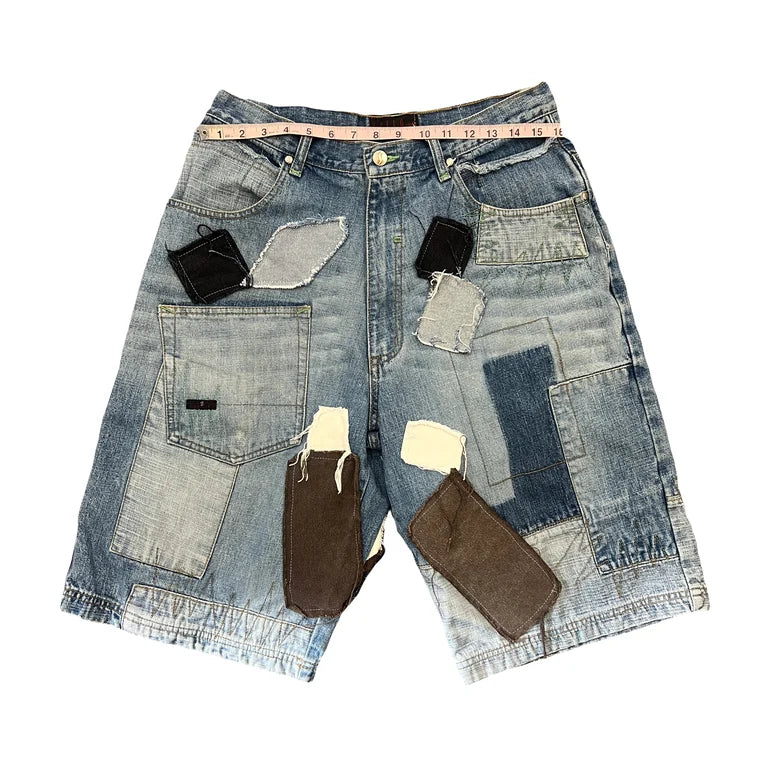 Denim on Denim Patch Shorts