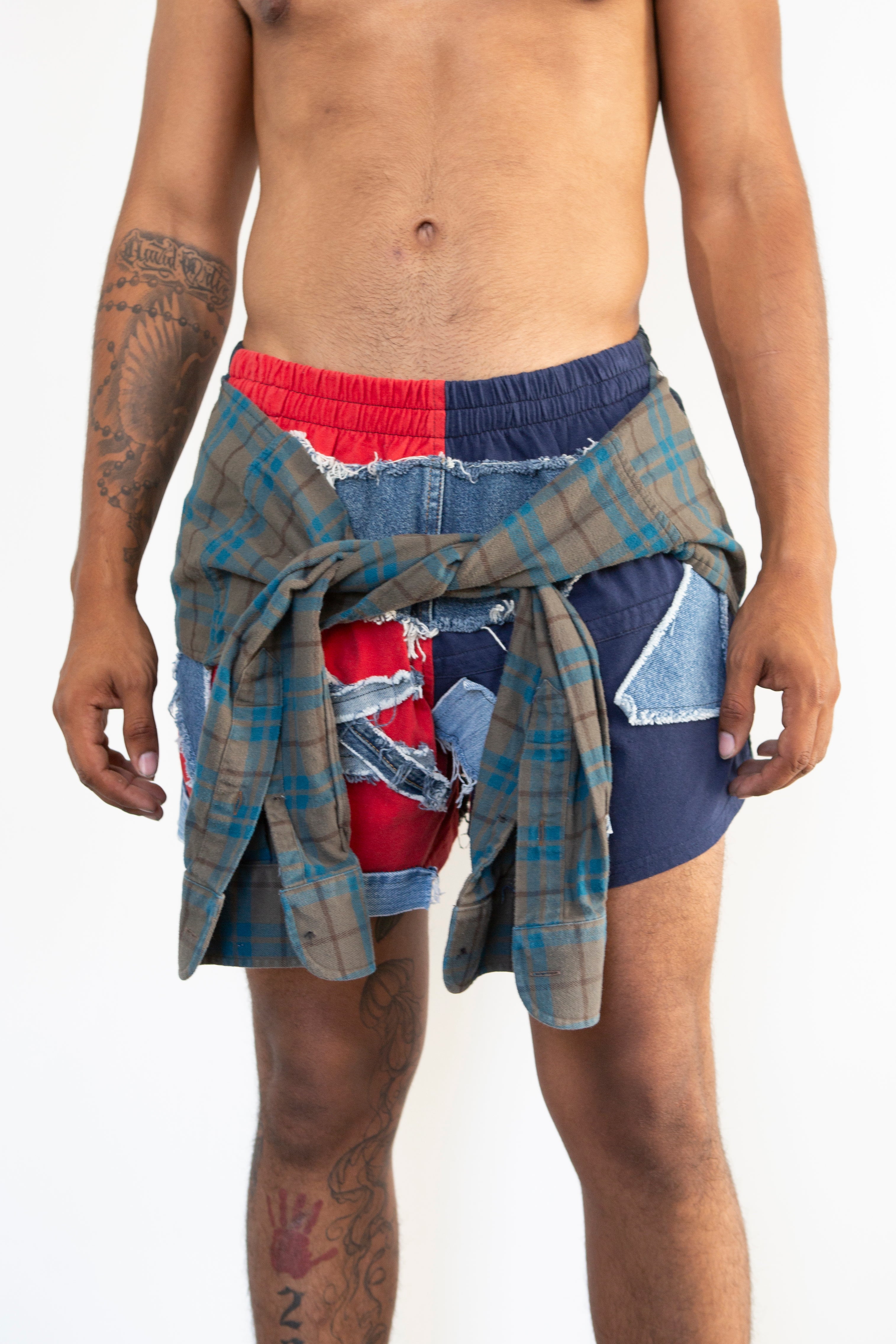 Flannel Shorts (Red)